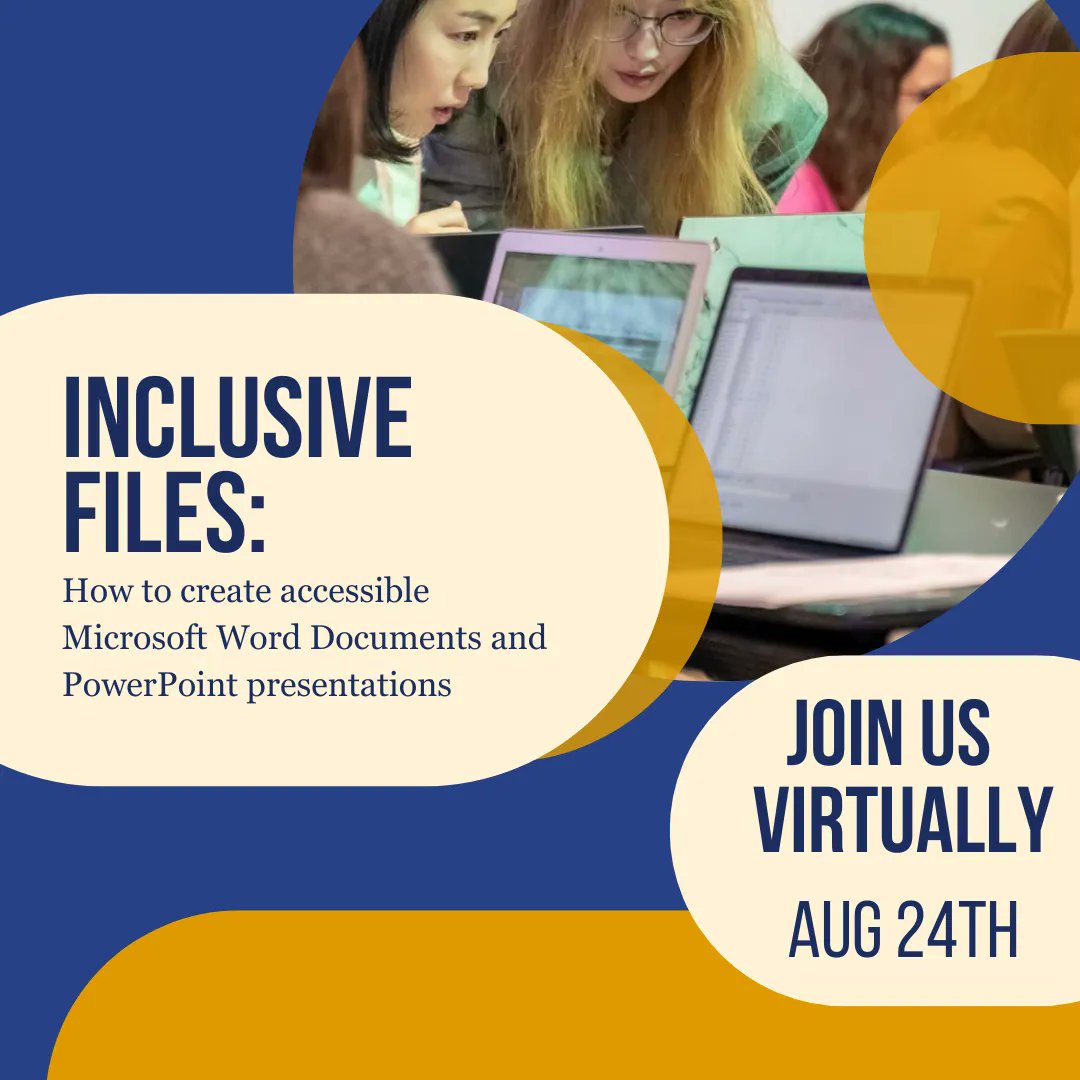 Join us for our second Inclusive Files workshop! 

Register here: buff.ly/3ODt1Qo 

#DigitalFutures #TeachersCollege #TechAccessibility