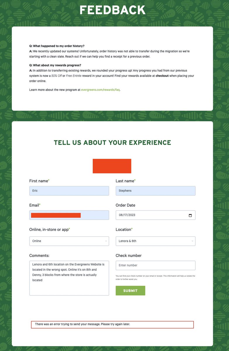 EricGStephens's tweet photo. @evergreensinc 

Lenora and 6th location in Seattle is incorrectly marked on a different street (8th and Denny). 

Also you feedback form on the website is broken. https://t.co/mZ4527TA3N