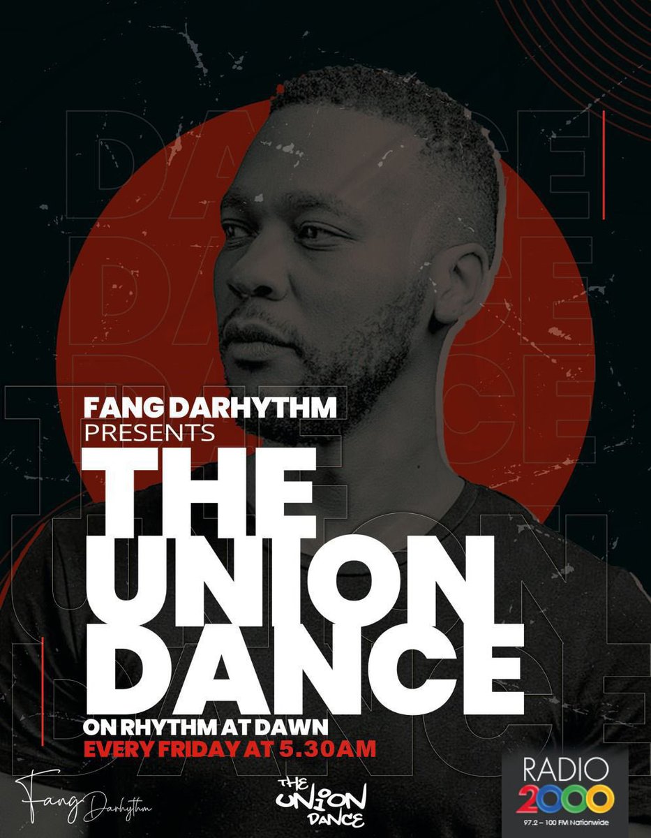 Radio2000_ZA's tweet photo. Friday morning location.📍 

#RhythmAtDawn with @MmatshekoMosito brings you 
#UnionDance mixed by @FangDarhythm 
to wrap up the week.🎶
On at 5:30am
____________________________
97.2-100FM |Nationwide
Channel 812 |Dstv
https://t.co/Vz6hfVwLLf https://t.co/n7OW3ZUdsY