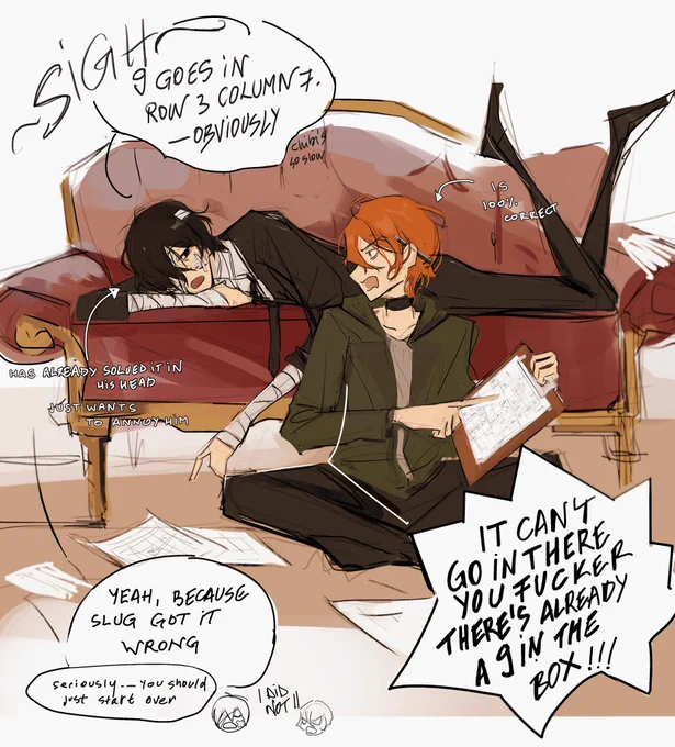 soukoku playing sudoku 
