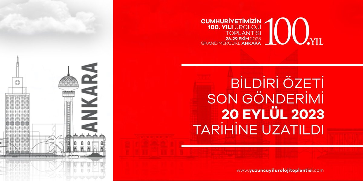 Bilge Turedi (@bilgeturedi_) on Twitter photo 📌 26-29 Ekim’de Ankara’da gerçekleşecek Cumhuriyetimizin 100.Yılı Üroloji Toplantısı’nda değerli hocalarımla birlikte #çocukürolojisi oturumunda olacağız.
📍 Bildiri gönderim son tarihi 20 Eylül olarak güncellenmiş olup ilgilenen herkesi bekliyoruz.
<a href="/100YilTRUroloji/">Cumhuriyetimizin 100. Yıl Üroloji Toplantısı</a> 📌 26-29 Ekim’de Ankara’da gerçekleşecek Cumhuriyetimizin 100.Yılı Üroloji Toplantısı’nda değerli hocalarımla birlikte #çocukürolojisi oturumunda olacağız.
📍 Bildiri gönderim son tarihi 20 Eylül olarak güncellenmiş olup ilgilenen herkesi bekliyoruz.
<a href="/100YilTRUroloji/">Cumhuriyetimizin 100. Yıl Üroloji Toplantısı</a>