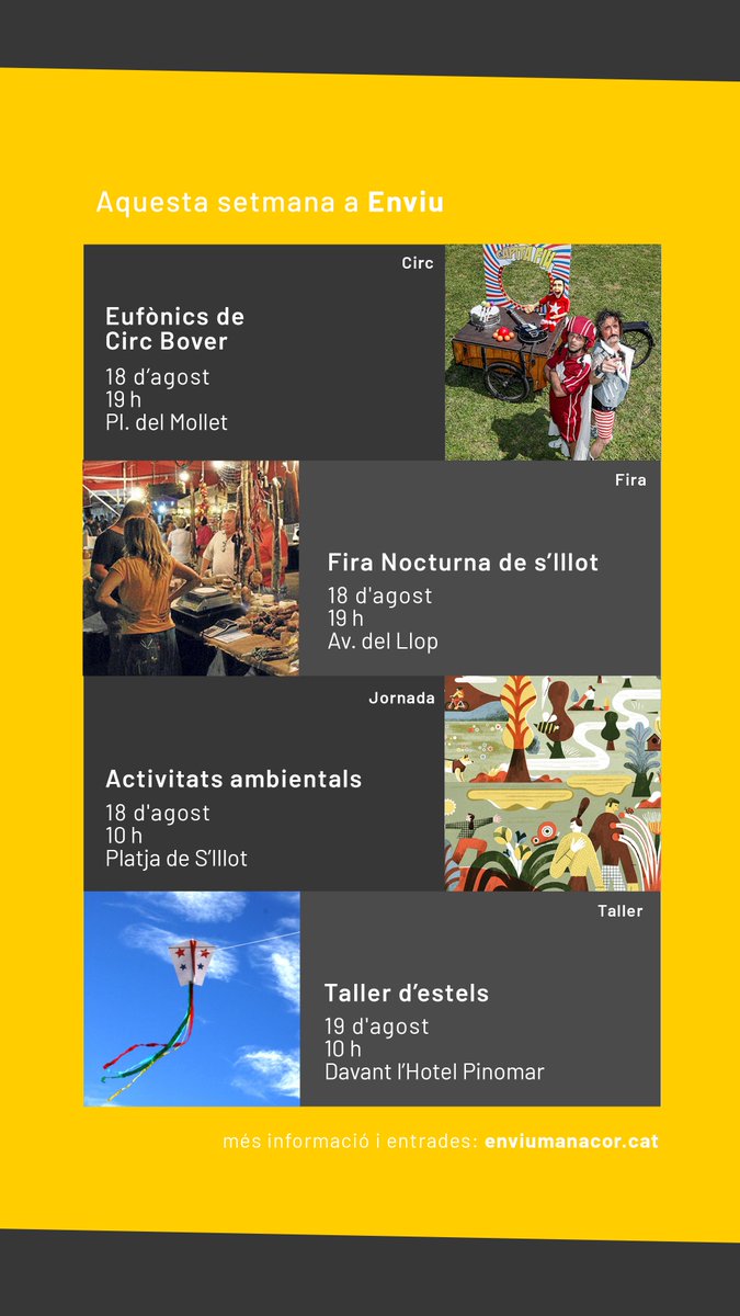 enviumanacor's tweet photo. Aquest cap de setmana tenim trui a s'Illot. No t'ho perdis!

https://t.co/wlNMtOzeAv

#enviu #sillot #manacor #mallorca https://t.co/0GB06pG15B