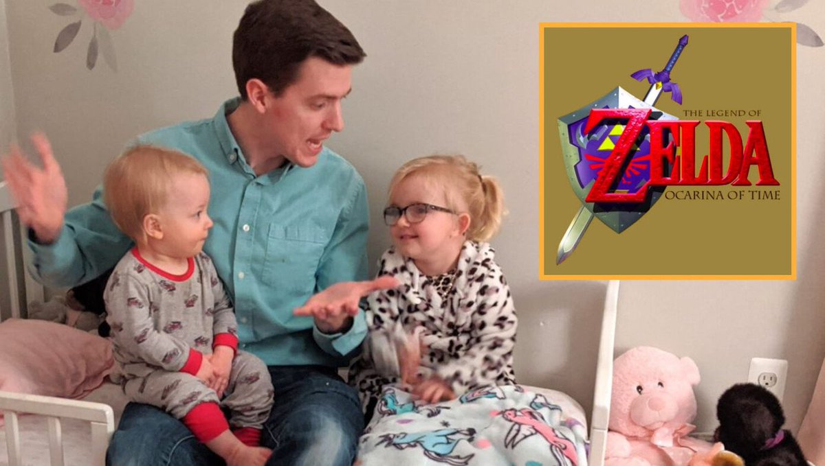 TheBabylonBee's tweet photo. Dad’s Epic Bedtime Story Sounds Suspiciously Like The Plot To 'Ocarina Of Time' https://t.co/CRDFg635fW https://t.co/RlOeDB32WG