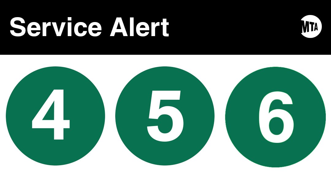 NYCTSubway's tweet photo. There is no 4/5/6 service in Manhattan in both directions while NYPD responds to a dog on the tracks near Grand Central-42 St.

5 trains are running on the 2 line between 149 St-Grand Concourse and Nevins St in both directions. https://t.co/CdyaGBs1S9