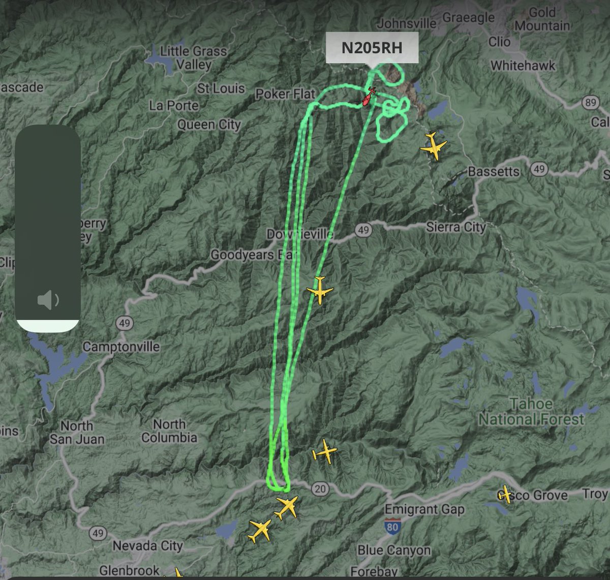 Elias_Funez's tweet photo. Grass Valley air tankers 88 and 89 as well as tanker 93, making rounds on the #HighwayFire from the Grass Valley Interagency Air Attack Base. #theunionnow #fireseason2023 @TheUnion helicopter from WhiteCloud working rappel ops on the #HollyFire North of Sierra City. https://t.co/curN3TdfnN