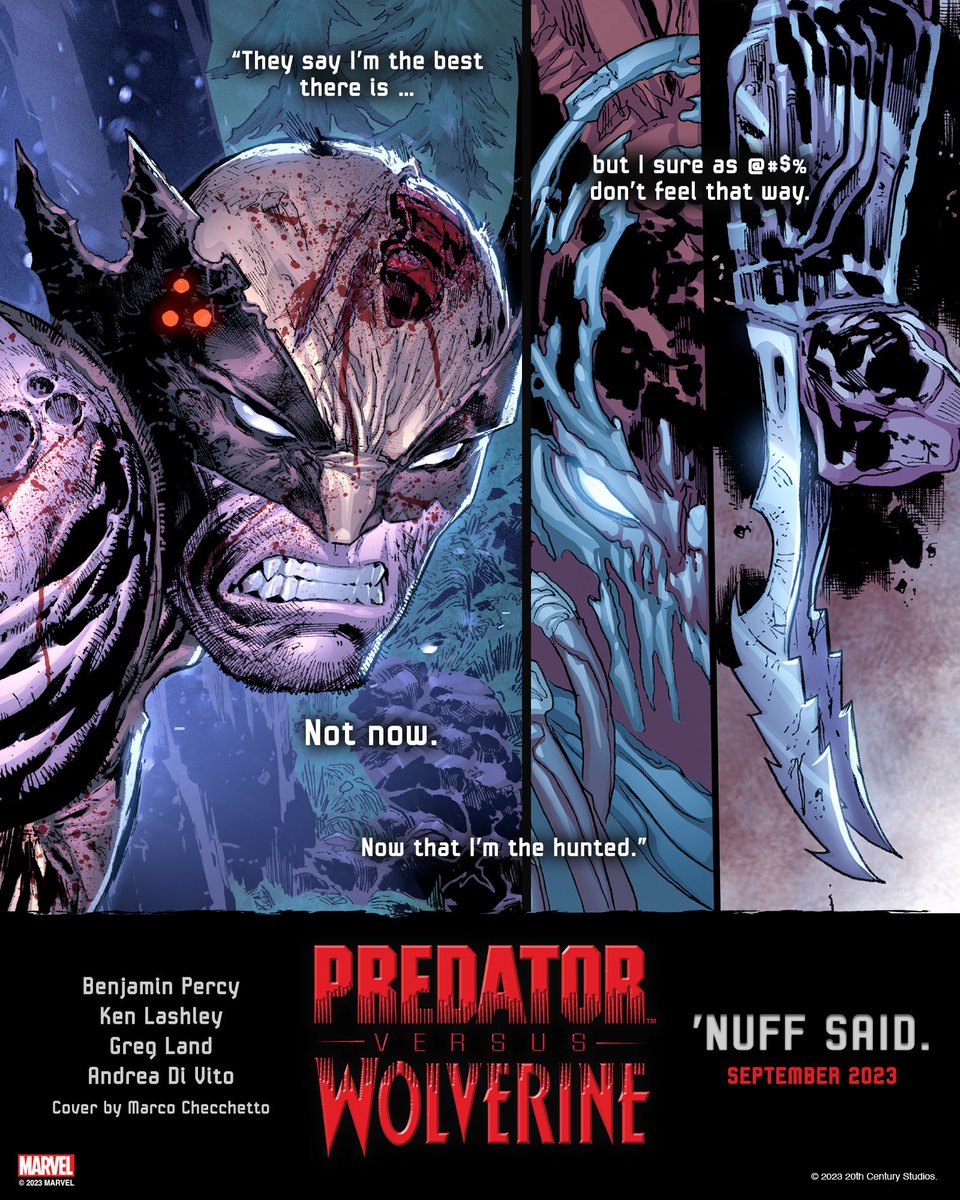 Of all the Marvel characters, the Yautja would face Wolverine, is the one I want more than ever, and we get it September.

#Wolverine
#Predator 
#wolverinevspredator 
#MarvelComics