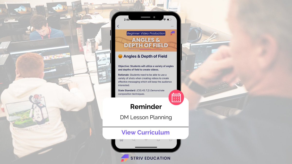 Stop stressing about lesson planning. 🛑 Start with an innovative curriculum. 💡 Learn how our roadmap will save you hours of time each week. ⏲️ bit.ly/strivedudemo #digitalmediaEDU