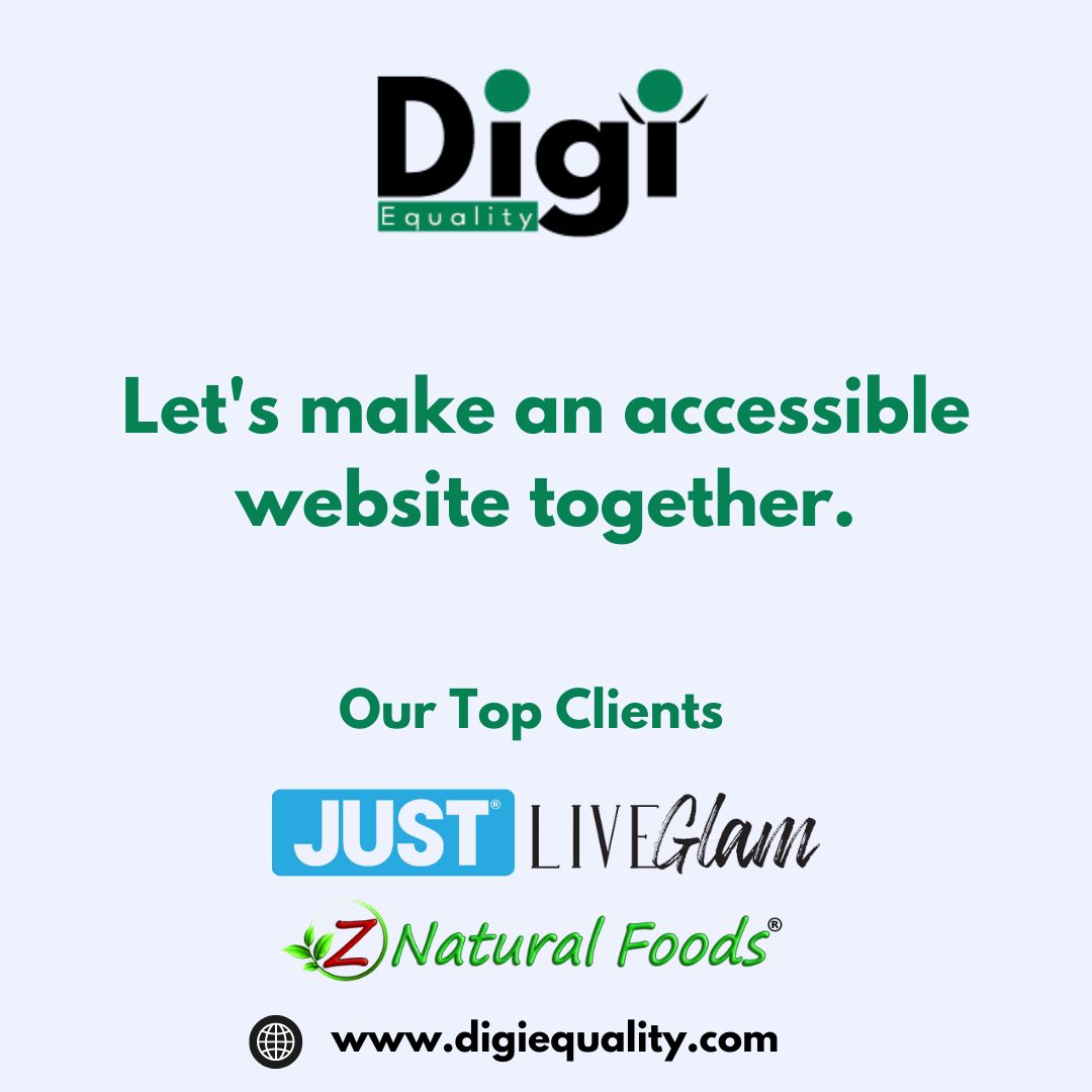 At Digiequality, Our passion lies in making the web a place where everyone can navigate, engage, and interact seamlessly, regardless of their abilities.

#WebAccessibility #InclusiveWeb #DigitalInclusivity #Digiequality #AccessibilityMatters #WCAGServices #WebAccessibility #WCAG