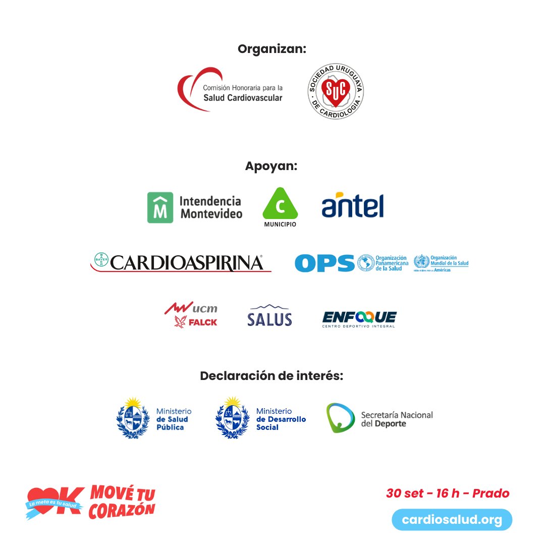 cardiosaluduy's tweet image. ¡Guardá este posteo y agendá bien esta fecha porque tenemos una invitación para vos!

El sábado 30 de setiembre te invitamos a mover tu corazón ❤️.

Un evento para moverte con tus amigos, tu familia, ¡o quien quieras!

No importa la distancia que hagas, porque la meta es tu salud…