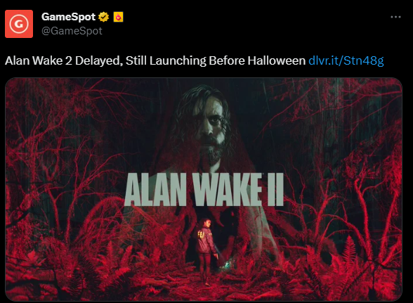 Saved You A Click Video Games on X: Alan Wake 2 releases on 17th October.   / X