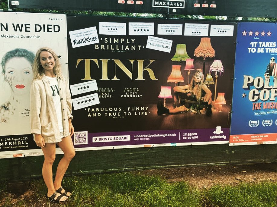3 more shows to go!! 😱 What a rollercoaster ride it’s been. I’m EXHAUSTED. But very happy. Not many tickets left for Saturday but if you’re around Friday or Sunday come see us @tink_the_play 12.55pm @underbellyedinburgh Bristo Square (Clover) 💜 #edfringe #edfringe23