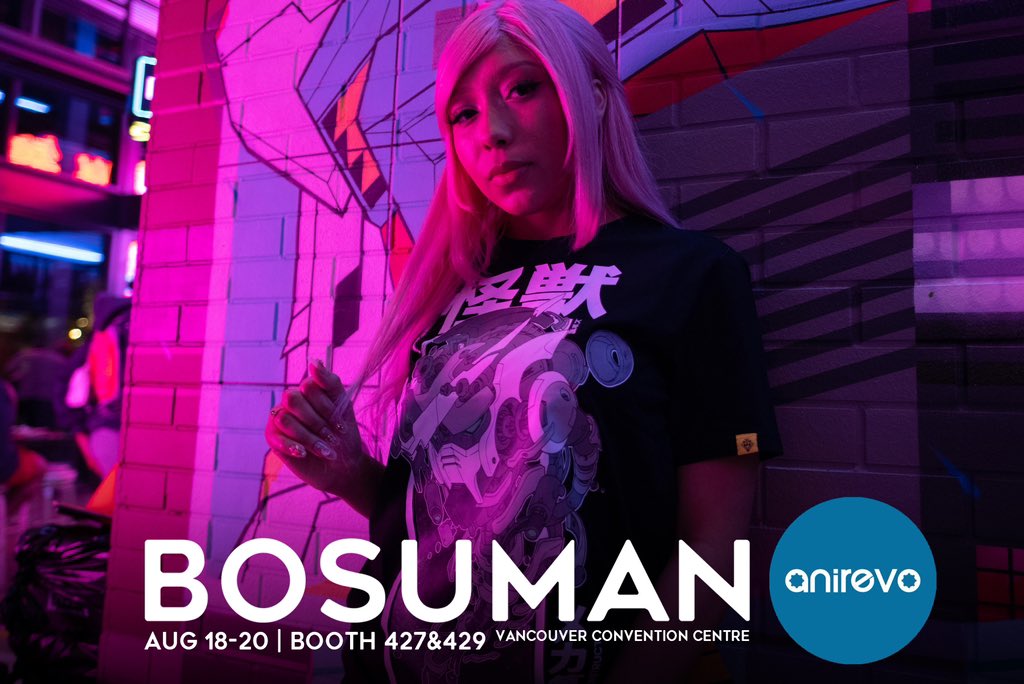 We’re hitting up <a href="/AnimeRevCanada/">Anirevo Vancouver</a> in Vancouver this weekend! Drop by booth 427&amp;429 Aug 18-20. 

-Bosuman

#animerevolution #anirevo #bosuman #japanesestreetfashion #japanesestreetwear #gundam #animeart #mangaart