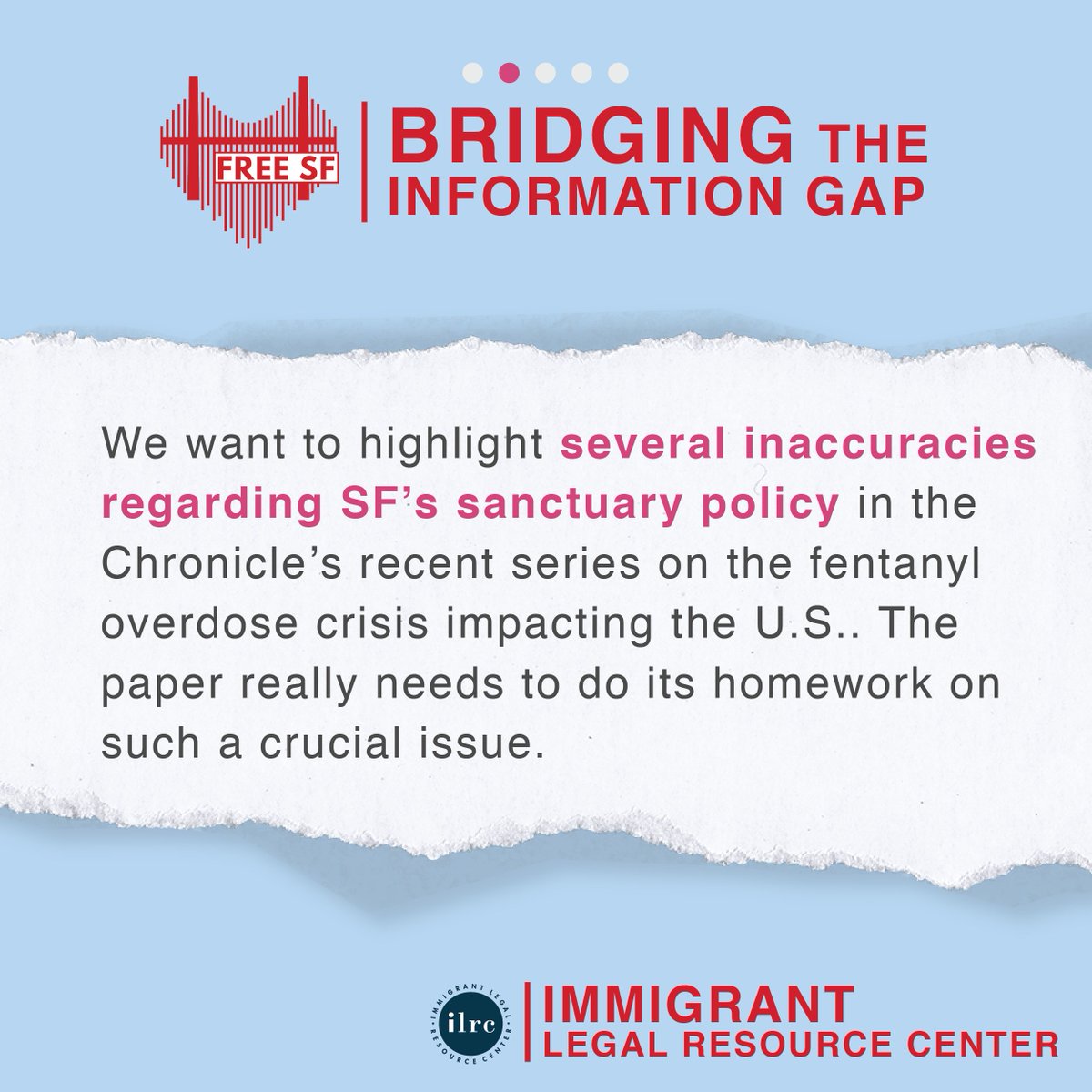 FreeSFCoalition's tweet photo. Our first letter to the editor comes from legal experts at @the_ILRC. 

The @sfchronicle failed to correct factual inaccuracies, including on the true impact of the city’s sanctuary policy. The paper really needs to do its homework on such a crucial issue. 📝

#ICEoutofSF https://t.co/KYKlLQNbiD