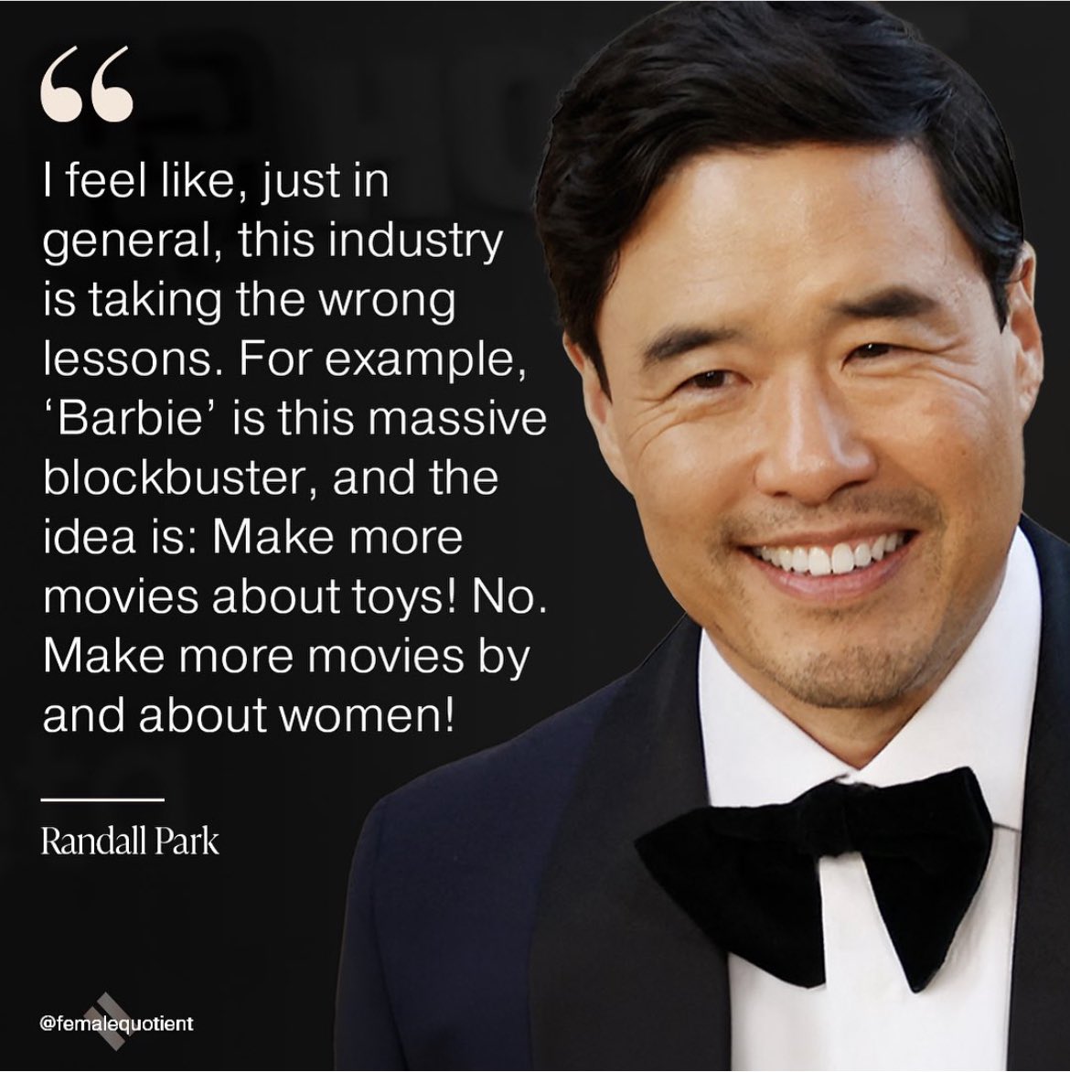 Love it or hate it or misunderstand the Barbie movie. Facts are facts. Thank you big stud Randall Park💯 #womanfilmmakers #bookstoscreen #romancebooks