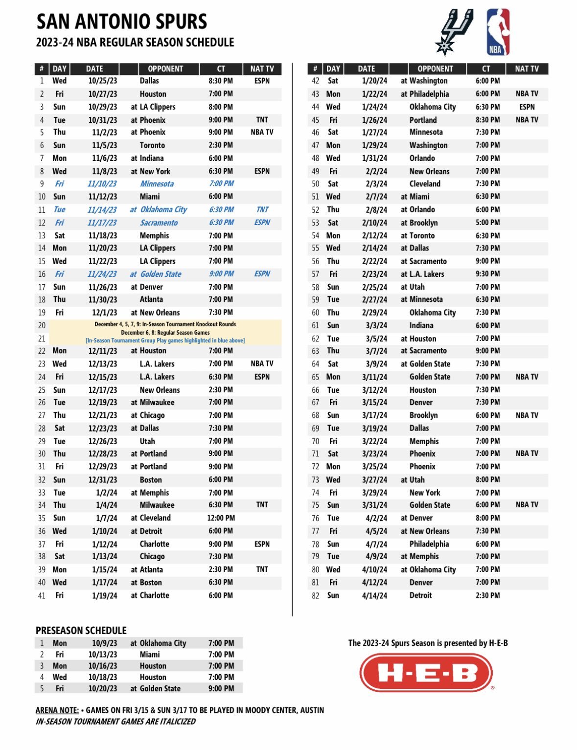 Nba regular season sales schedule