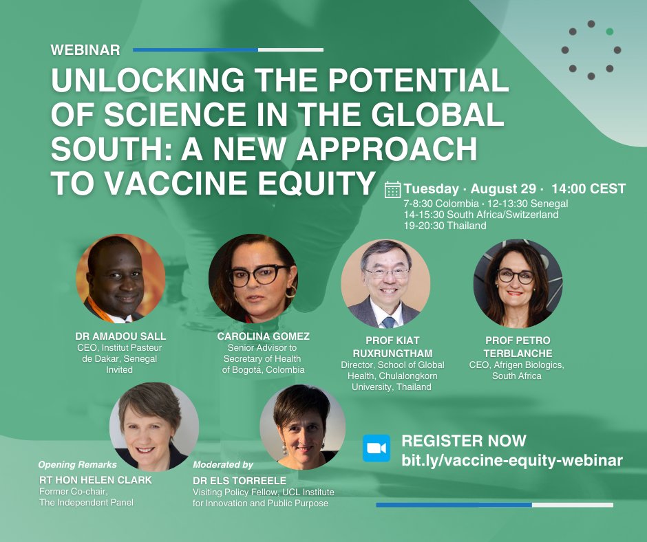 Interested in vaccine equity? Join this webinar Aug 29! You'll hear how researchers from the Global South are working to solve regional challenges, together with their ideas to ensure regional resiliency, so they can collaborate to stop outbreaks before they become pandemics.…