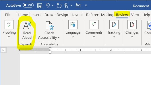 Do you find it helpful to sometimes have text read aloud to you?

Quick Microsoft Word tip: newer versions of Word have a "Read Aloud" option under the "Review" tab!