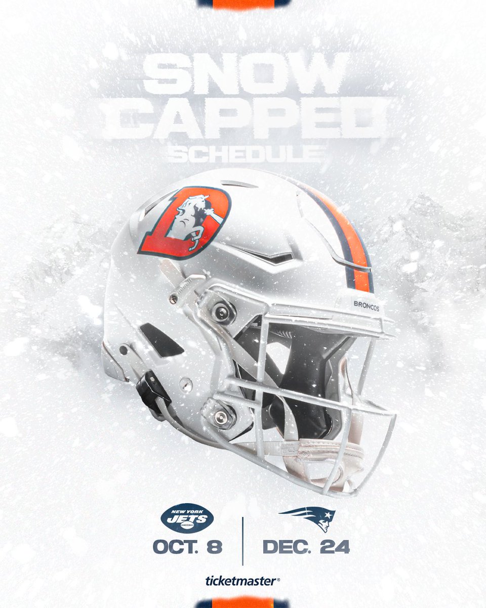 ⚠️ A Winter Weather Warning has been issued for #BroncosCountry ⚠️ Our #Snowcapped alt helmet schedule is here 🥶 📰 » bit.ly/3E35a7K