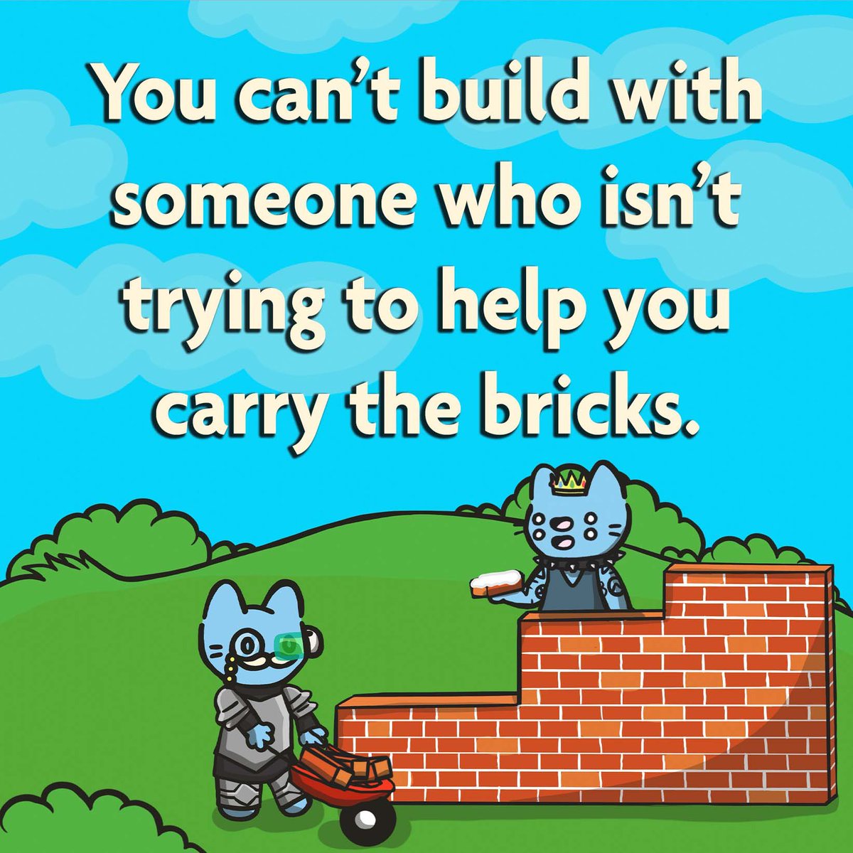 ProfSpaceKnight's tweet image. Find the people in your life who will help you carry the bricks 🧱❤️