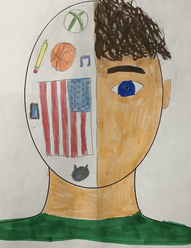 ParksJHS's tweet photo. Students in Advisory took time to create and share Identity Portraits to show the multiple parts that represent them and make them uniquely who they are. #TheParksWAY @MrsMundschau @FullertonSD #fsdlearns https://t.co/HLEHoth8In
