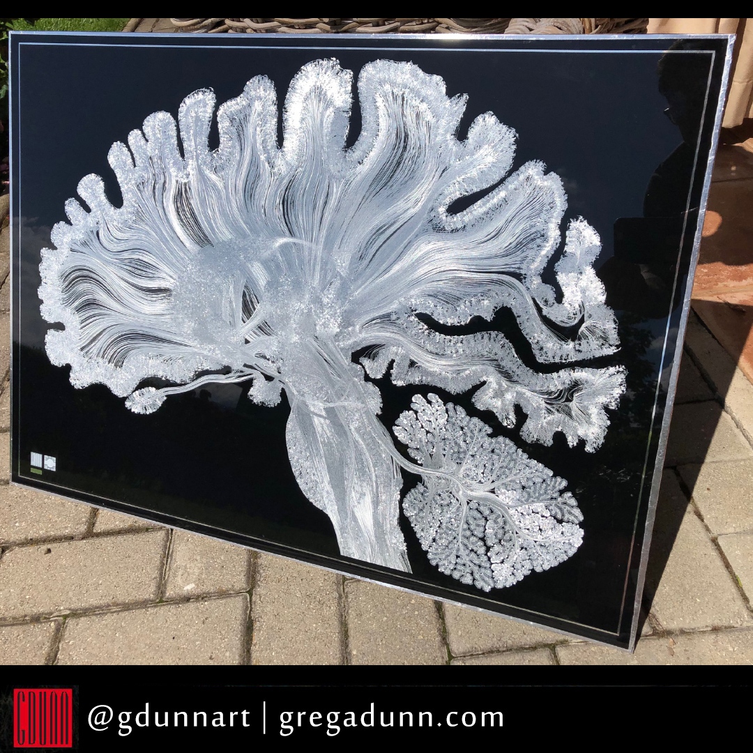 GDunnArt's tweet photo. Picture of a Self Reflected onyx glass microetched print under sunlight. Doing thermal stability tests baking it in the sun and cooling off quickly.
one or two of these left in the current set!
https://t.co/KhgUkDiqyg

#art #etching #brain #sciart #neurology #neuro #neurosurgery https://t.co/nwvQqtCDge