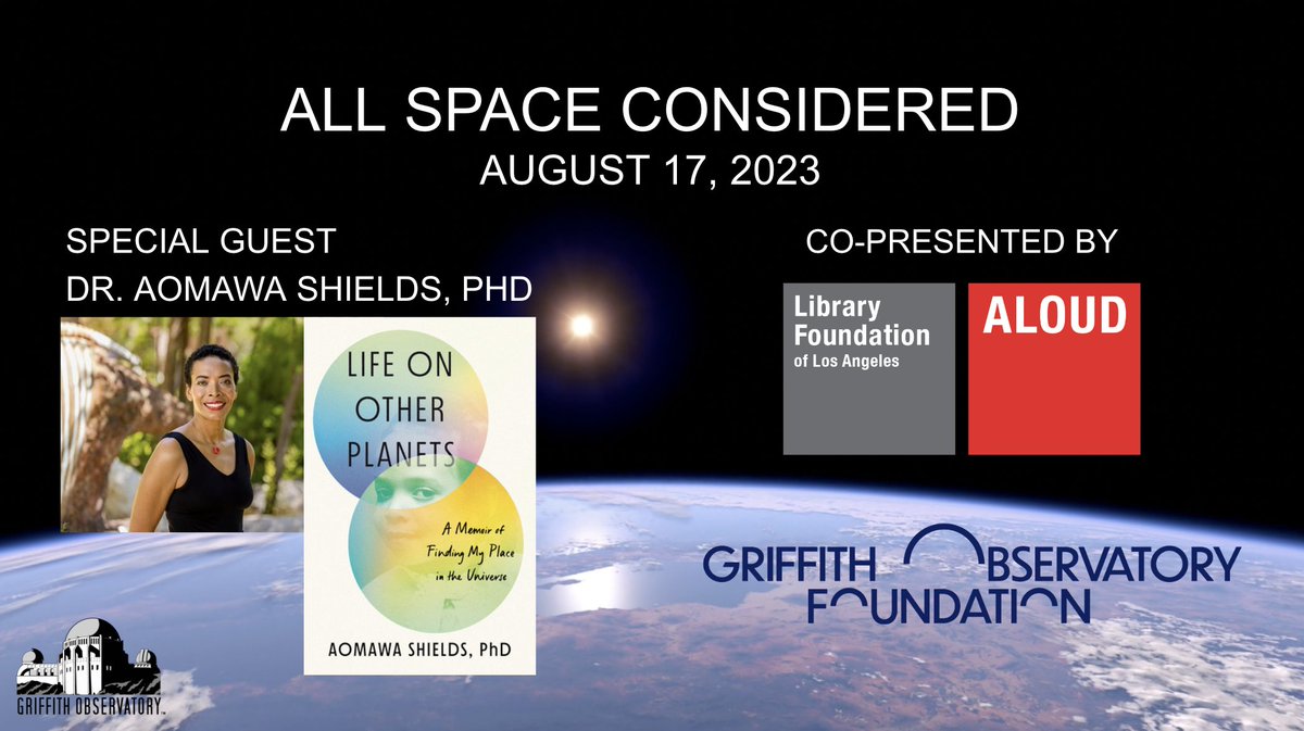 All Space Considered is tonight with Special Guest Dr. Aomawa Shields! Join us online OR in-person in the Leonard Nimoy Event Horizon Theater at 7:00 p.m., PDT. We hope you’ll join us! youtube.com/live/v3shA9LLc…