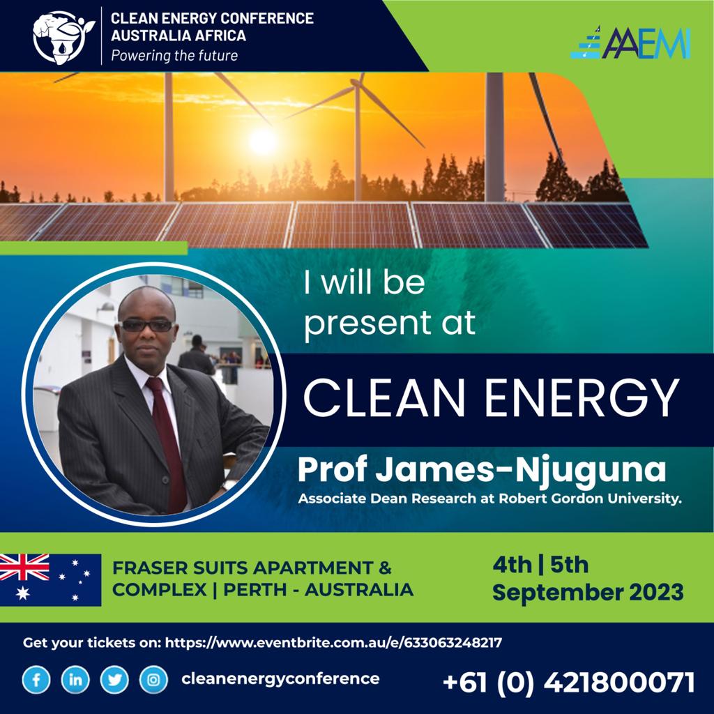 Eaogec's tweet photo. Exciting news! We have an outstanding speaker joining us at the Clean Energy Conference in Australia on the 4th-5th of September 2023. Allow us to introduce a true expert in the field – Professor James Njuguna.
#CleanEnergyConference #AfricaDownUnderConference #circulareconomy https://t.co/tRBV5X8JcL