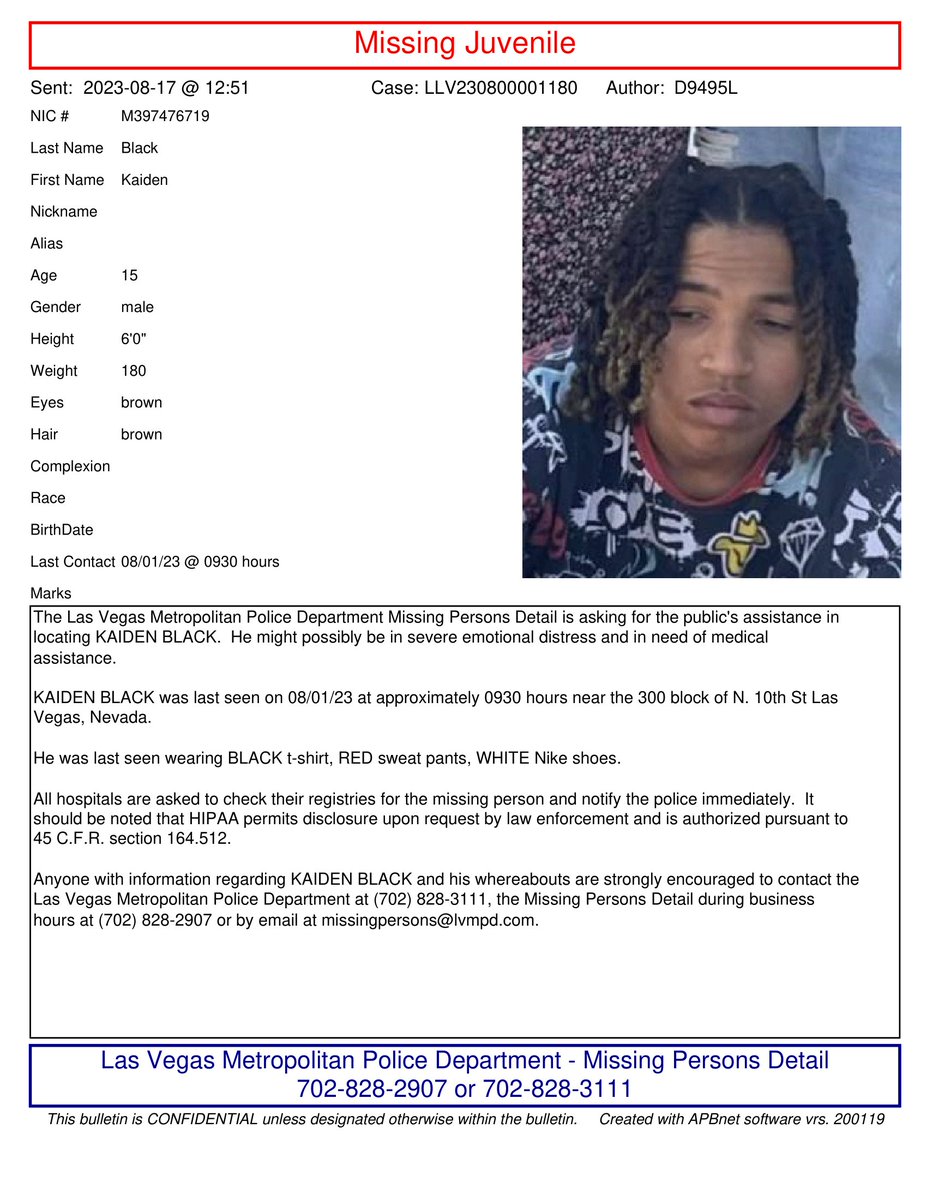 Metro asking for help in finding missing juvenile.