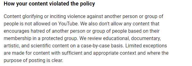 Dear @TeamYouTube we just received a strike for hate speech on our channel for a video that wasn't even uploaded yet. It was heavily censored, and we just sent in an appeal. We were not trying to glorify hatred. Please take another look at this. youtube.com/channel/UC_3_R…