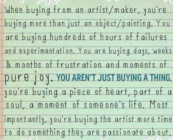 When buying from an artist…
