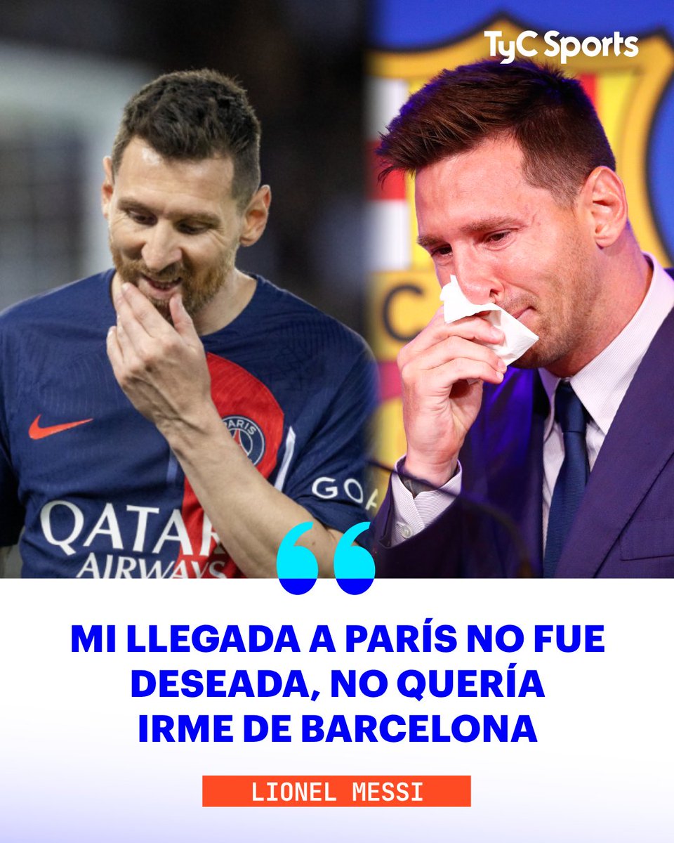 TyCSports's tweet photo. 🗣️ El astro argentino aseguró que eligieron llegar a Miami junto a su familia, algo que no sucedió cuando tuvo que abandonar Barcelona:

🎙️ "Miami es un lugar al cual elegí venir, elegí estar y fue una decisión que tomamos con tiempo, no fue de un día para el otro. Estamos en el lugar que queremos estar y fue una decisión que tomamos nosotros, eso hace que sea más fácil, más sencillo. En su momento, mi salida a París no era lo que yo deseaba, no era algo que yo quería irme de Barcelona y fue de un día para el otro. Me pasó de tener que acostumbrarme rápido a un lugar totalmente diferente a donde yo había estado toda mi vida, tanto desde la ciudad como desde lo deportivo, y se hizo difícil", expresó la Pulga.