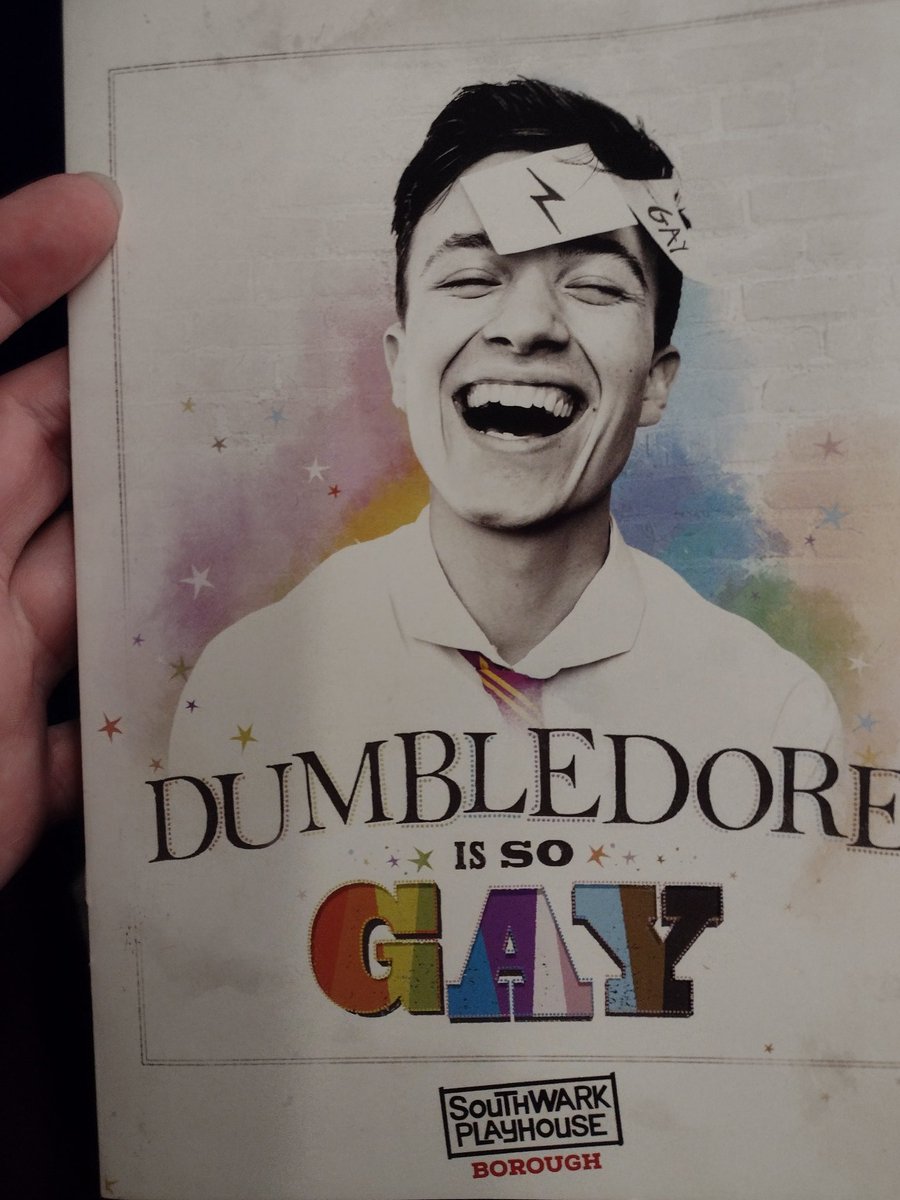johnfrewin's tweet photo. Saw Dumbledore Is So Gay @swkplay this evening. 3rd run of the show and think it gets better and better every time. Brilliant production (love the lighting design) and great cast. Highly recommend @DISG_Play 
#DumbledoreIsSoGay #LGBTQTheatre #LGBTQ #Theatre #SouthwarkPlayhouse https://t.co/8Mg710er4k