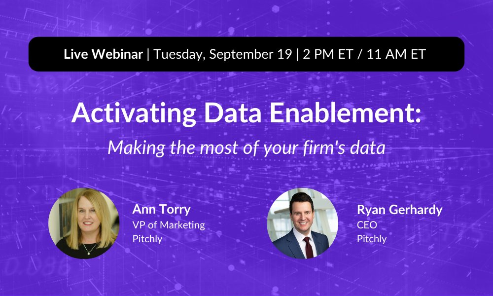 pitchlyinc's tweet image. Is becoming a &quot;data-driven firm&quot; on your list of priorities? 

Sign up to tune into the conversation about #dataenablement, one of the best strategies to achieve this goal, here: bit.ly/3E1QbLy