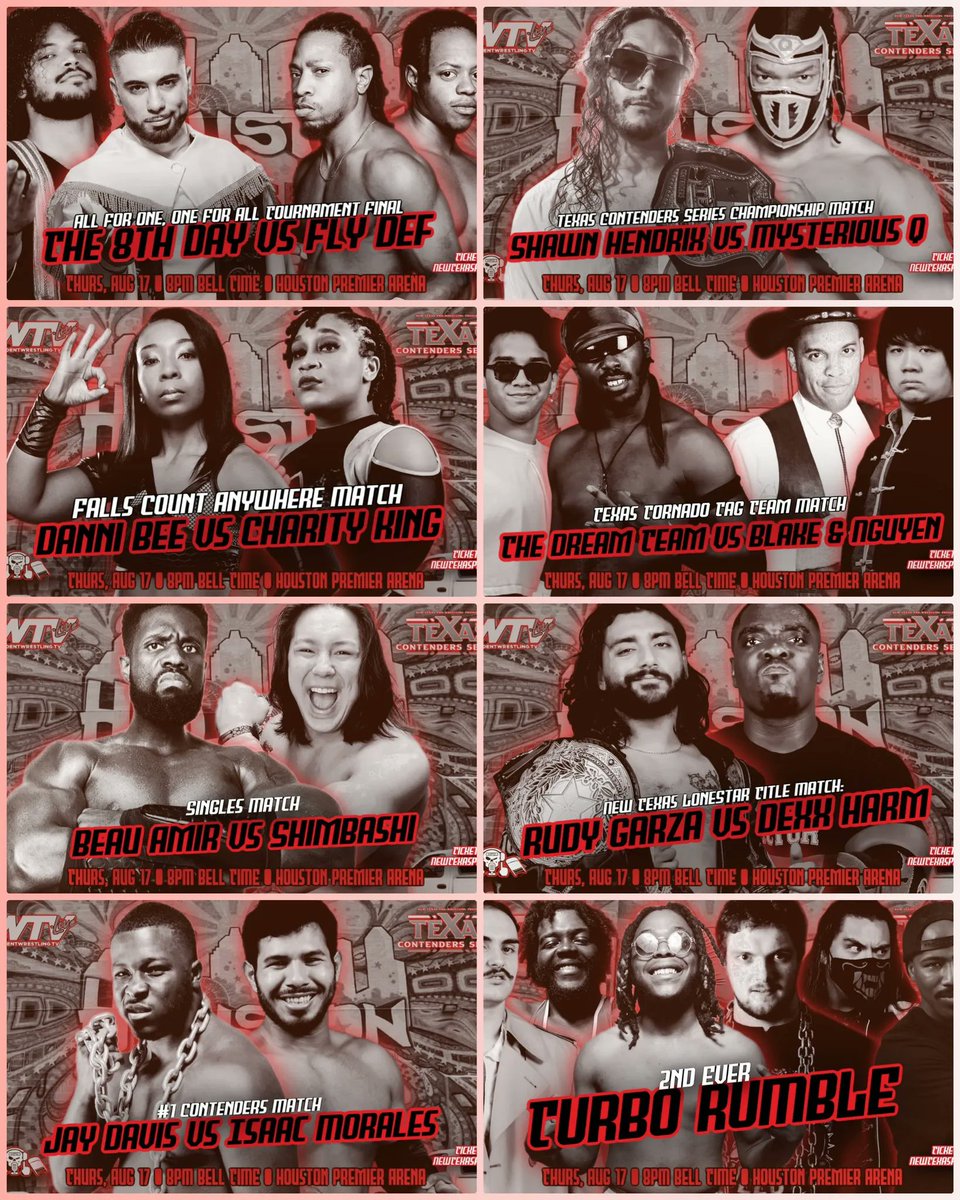smartmarkvideo's tweet photo. Tonight
9pm ET/8pm CT
LIVE on @indiewrestling
@NewTexasPW @TexasContenders
#STCS2
8thDay v FlyDef
TCS Title
Texas Tornado
Falls Count Anywhere
Amir v Shimbashi
Turbo Rumble
https://t.co/E1UIW6UdL8 https://t.co/5WgzI2Cks1