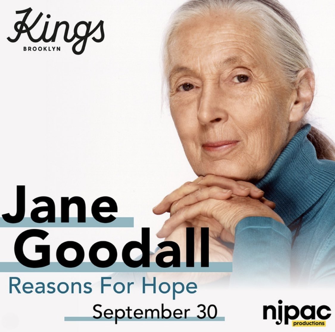 JaneGoodallInst's tweet photo. Calling all #NYC ers! Dr. Goodall is coming to #Brooklyn this fall @KingsTheatre - PRESALE IS LIVE NOW CODE: HOPE >> https://t.co/GPYxGi4YvH https://t.co/RfQGLPoowB
