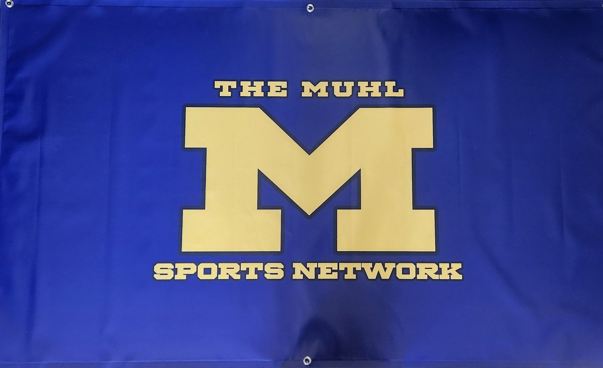 The banner is in. This will be at the stadium, gym, and ball fields everywhere we go. OH, by the way, T- minus #eight days until our first Muhlenberg broadcast!! @MuhlsAthletics @MuhlenbergPolo @PAVEBasketball @muhl_ATCs @JMacharola @AlFutrick @geoffrosenberry @cathy_shappell…