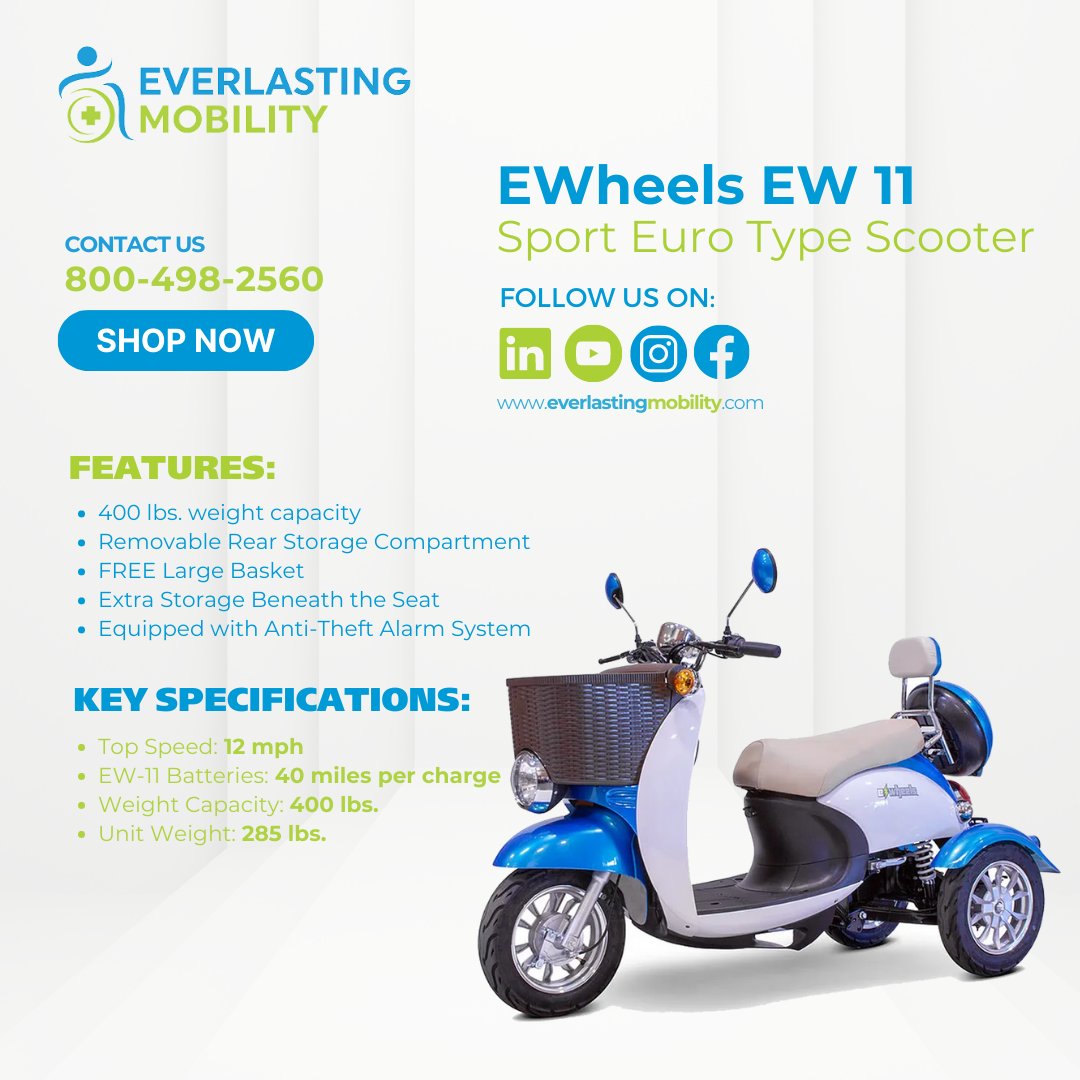 Rev up your style and hit the road with the EWheels EW 11 Sport Euro Type Scooter! 🛴💨 Experience the perfect blend of performance, comfort, and style. Get ready for an exhilarating ride! 😄 

#EWheelsEW11 #SportEuroTypeScooter #StyleAndPerformance #UltimateRidingExperience