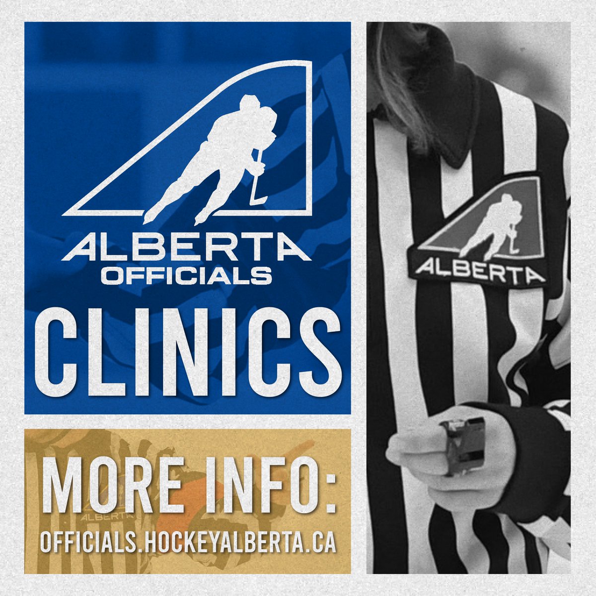 The 2023-24 season is approaching quickly, and there is no better time to become an official! Anyone over the age of 12 can become an official in rural Alberta, or over the age of 13 in Calgary and Edmonton. Register for a clinic ➡ bit.ly/OfficialsClini… #AlbertaBuilt