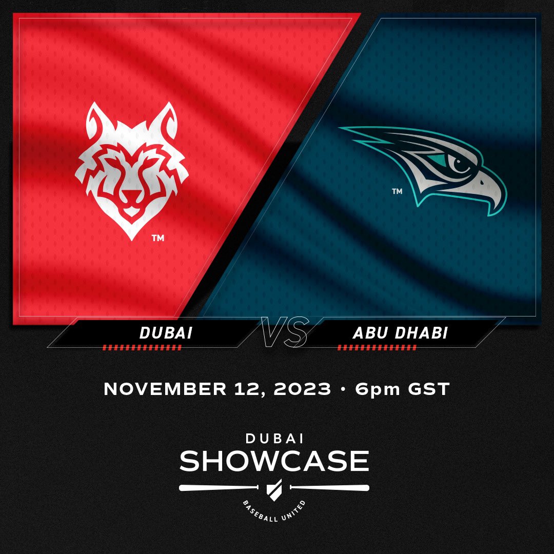 IT’S OFFICIAL! Mark your calendars for Baseball United’s Dubai Showcase. November 10-12 ⚾️