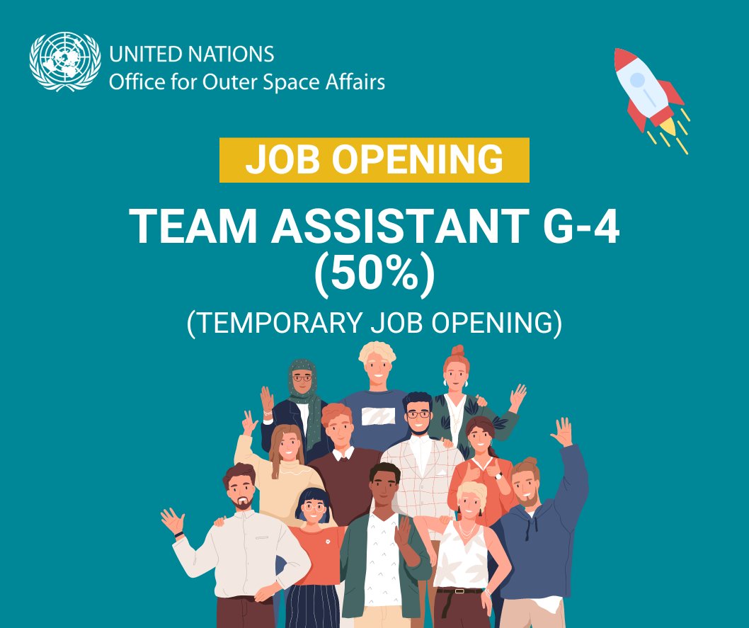 📢We are hiring a Team Assistant (G-4) mainly to support the #SpaceLaw for New Space Actors project! Help us advance efforts in providing legal assistance to emerging space-faring nations to develop national space law. Apply here👉careers.un.org/lbw/jobdetail.…