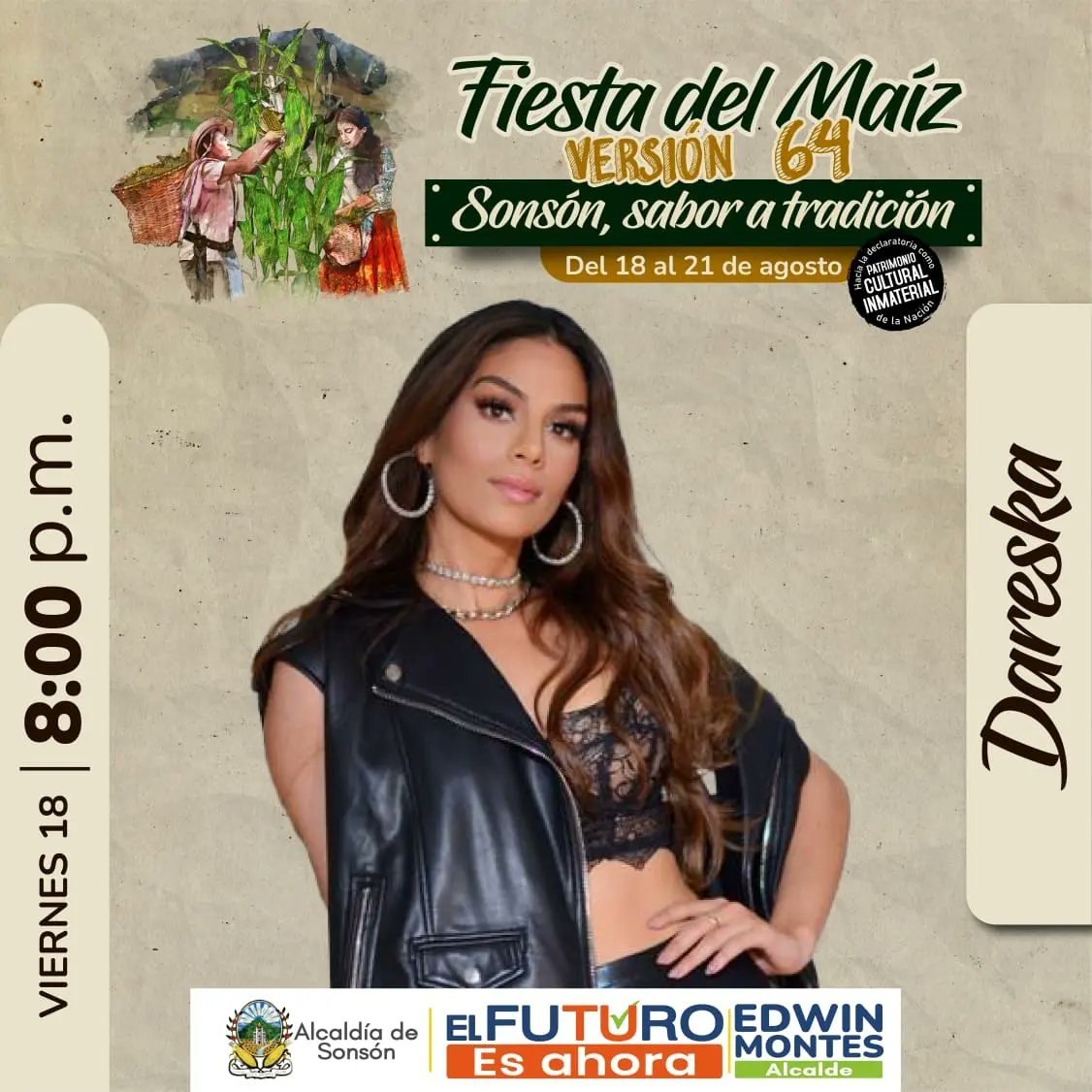 diarioriente's tweet photo. #Recomendado ¦ Comienzan las Fiestas del Maíz en Sonsón, este viernes 18 de agosto se presentarán en el parque principal Dareska, Otto Serge y La Sonora Dinamita. #OrienteAntioqueño https://t.co/KsOoZJcEux