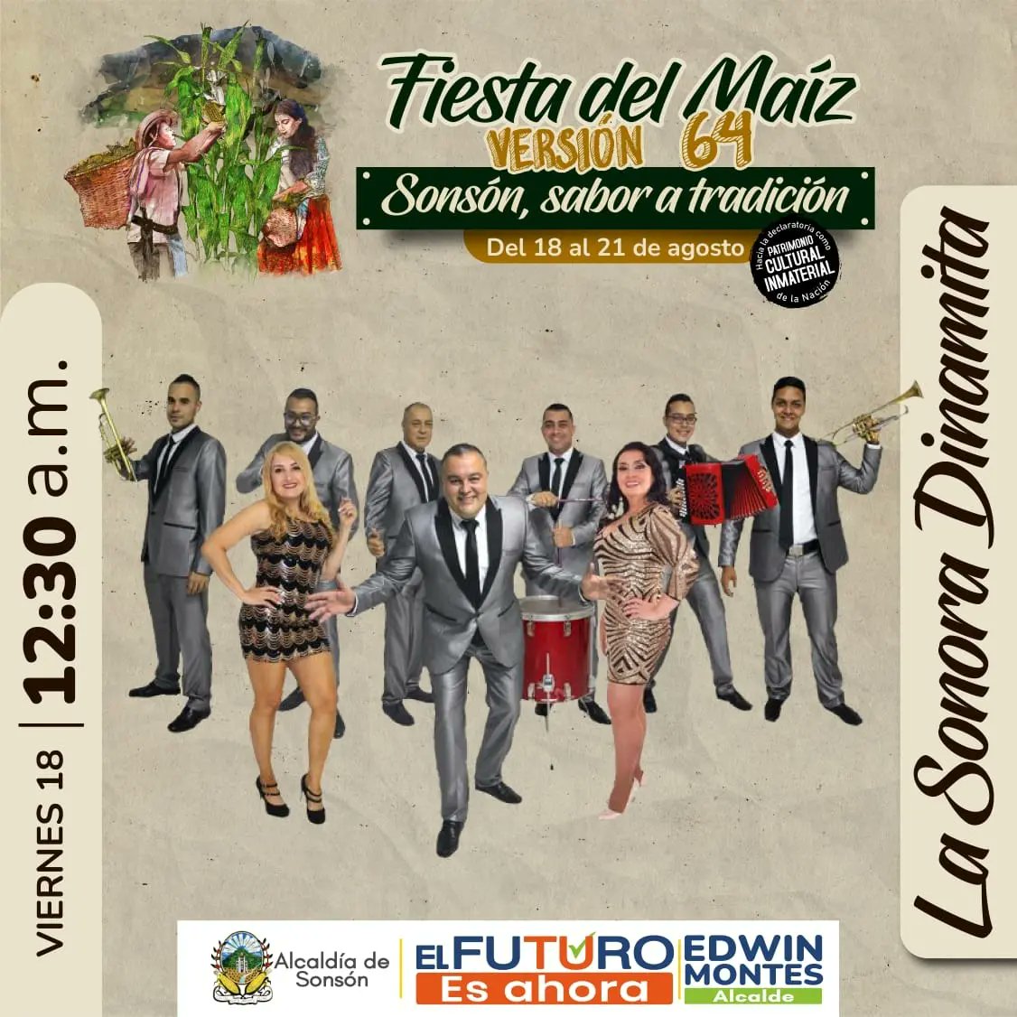 diarioriente's tweet photo. #Recomendado ¦ Comienzan las Fiestas del Maíz en Sonsón, este viernes 18 de agosto se presentarán en el parque principal Dareska, Otto Serge y La Sonora Dinamita. #OrienteAntioqueño https://t.co/KsOoZJcEux