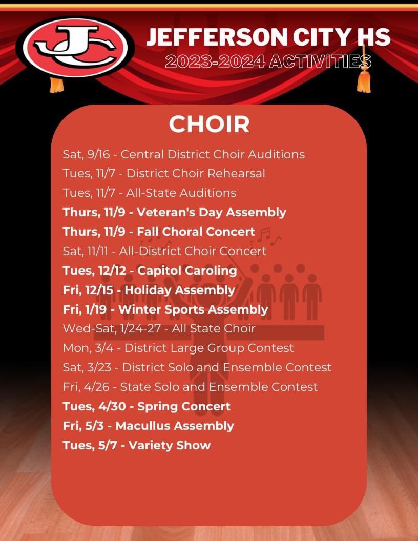Support our Choir! The bold events are at home!