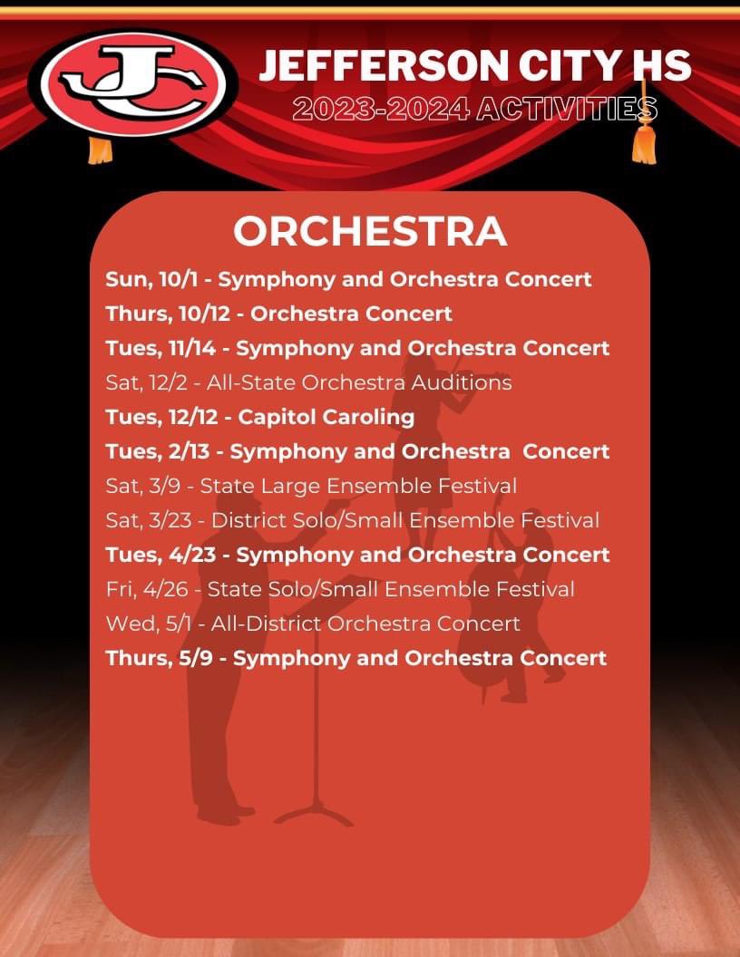 Support our Orchestra! The bold events are at home!