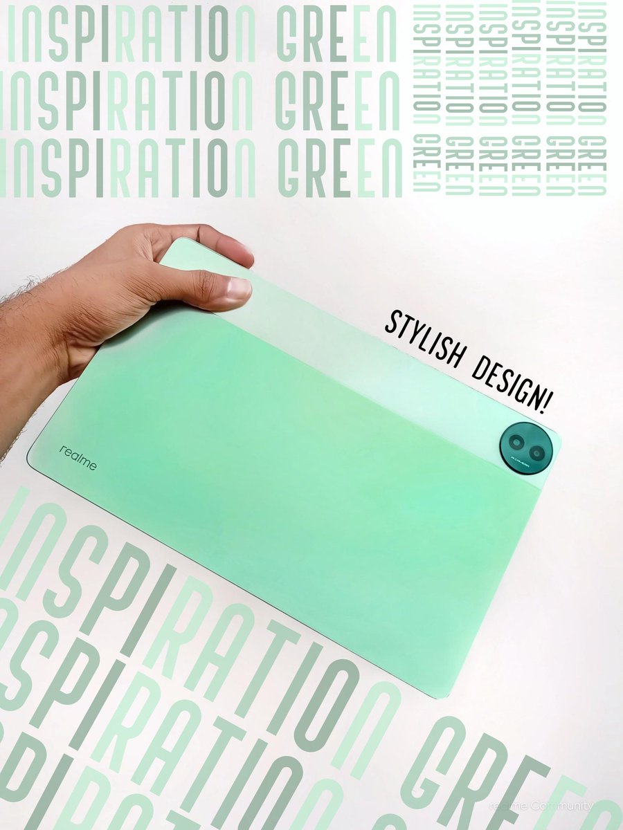 neophyteclicker's tweet photo. Inspiration Green you beauty!!!
Brand new realme Pad 2
#realmePad2
#CreateBiggerCreateFaster
#DareToLeap https://t.co/TPlDSUH0Ag
