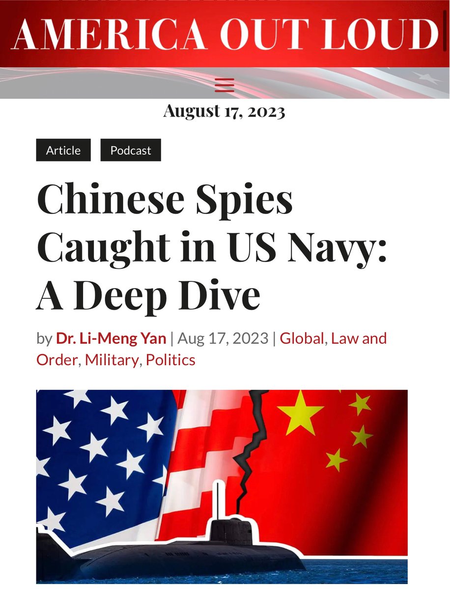DrLiMengYAN1's tweet photo. The Voice of Dr. Yan Ep50
• In its over 100-year history, CCP has developed sophisticated tactics to brainwash, induce or kidnap Chinese people to sacrifice for its political goals.
• We have entered a new era of authoritarian aggression led by 🇨🇳. 
• How many spies remain unidentified in the US Navy? Or in other units of the 🇺🇸 military and government?
• It is time for both Chinese and Americans to fight together against the hostile Communist China.
Full article and broadcast 
https://t.co/nDKOxlpv0b