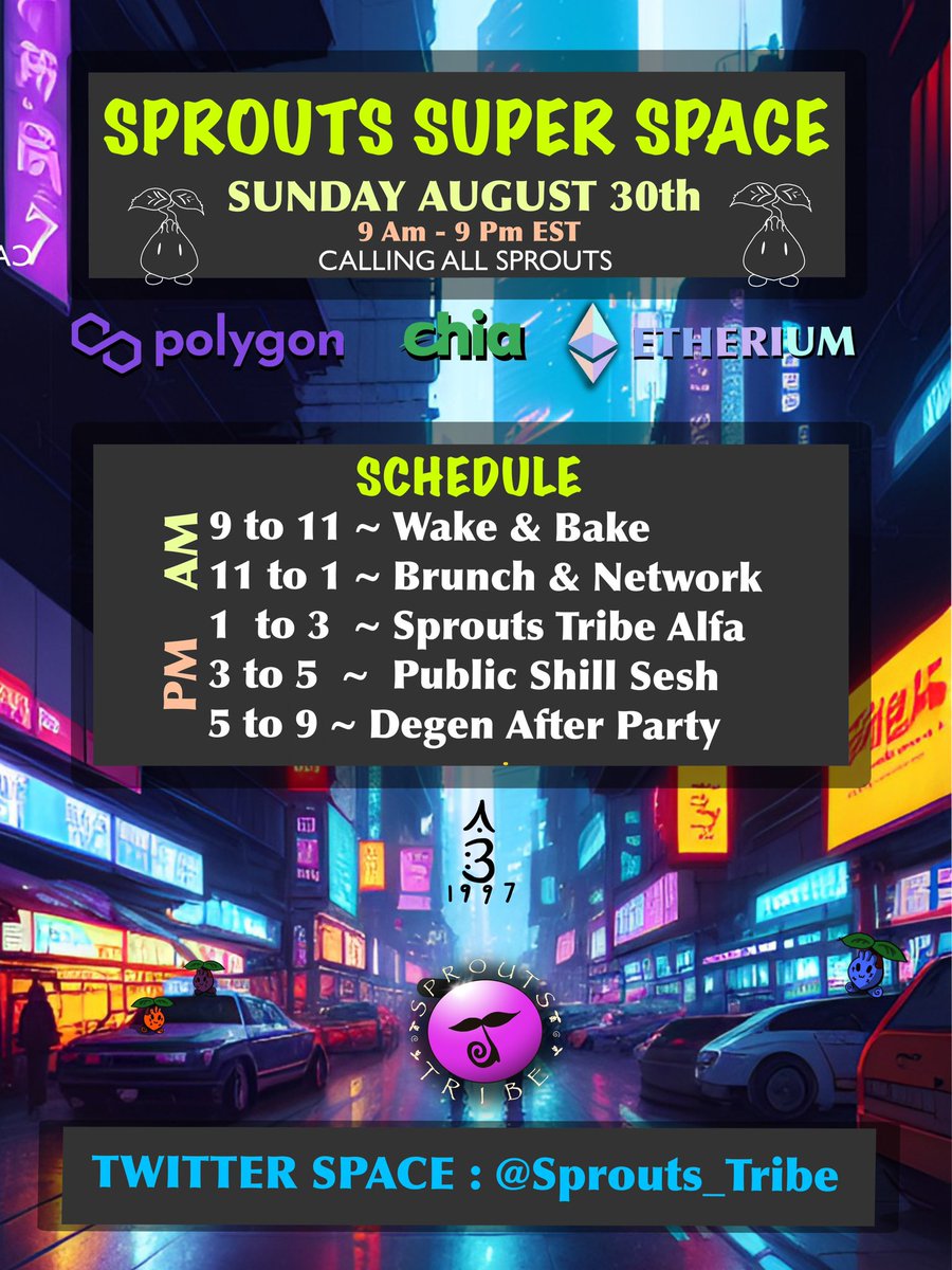 Moss_x13's tweet photo. https://t.co/pR3wEV0qsa
For the first time, we’re inviting all 260 plus sprout holders to a massive get together on X. 

We’re giving away 100 MATIC 💜 during the space! 

🌀To Enter 🌀
- Set your Reminder for our Space 
- Follow @Sprouts_Tribe &amp; @TheGreenChip 
- Comment #PLANT👇 https://t.co/EEgFvUq4Vu