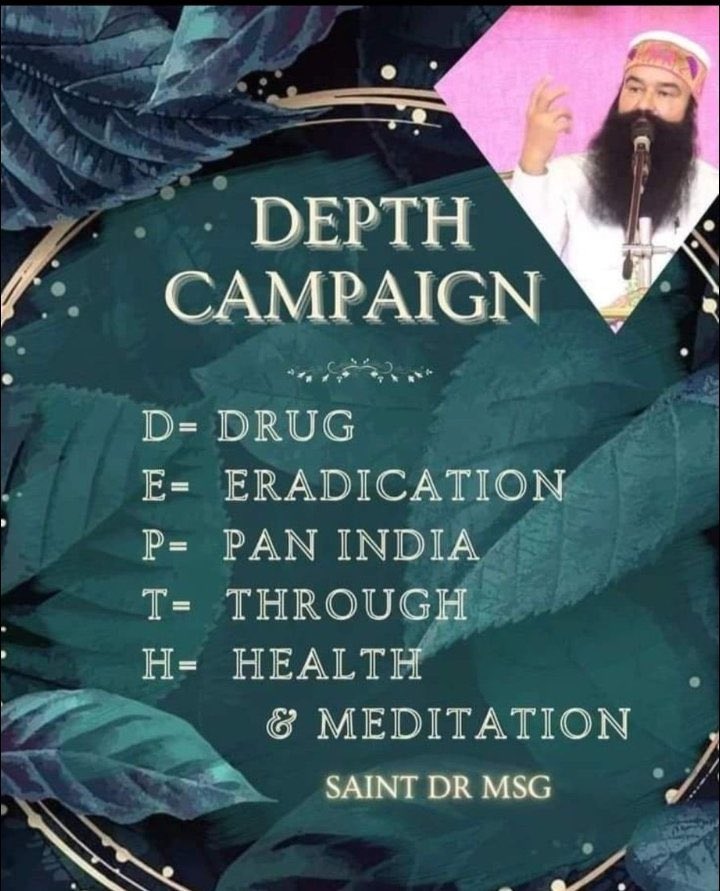 brarpreet_11's tweet photo. Today everyone are facing lots of problems because of drugs so Saint MSG Insan starts the #DEPTH campaign to eliminate drugs from the world, under which He conducts online satsangs and tells the method of meditation, by which millions of people have quit drugs today. https://t.co/fvqEp7ymMa