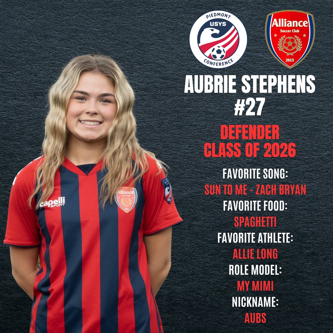 Welcome back Aubrie! ⚽️🔥 <a href="/aubriestephenss/">aubrie stephens</a> 

#WeAreAlliance #NationalLeague #USYS #YouthSoccer #GirlsSoccer