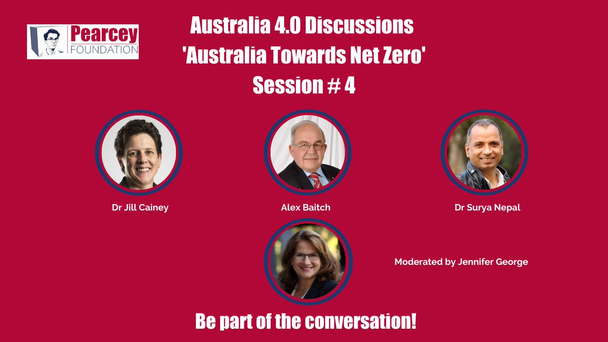 Pearcey_org's tweet photo. The fourth webinar in our #Australia4 series is coming up next Thursday, 24 August - "Energy Resilience" - featuring @JillCainey, Alex Baitch, Surya Nepal and Jennifer George. For more info and to register: https://t.co/69EiWAQtbe https://t.co/kol1H8qgBd